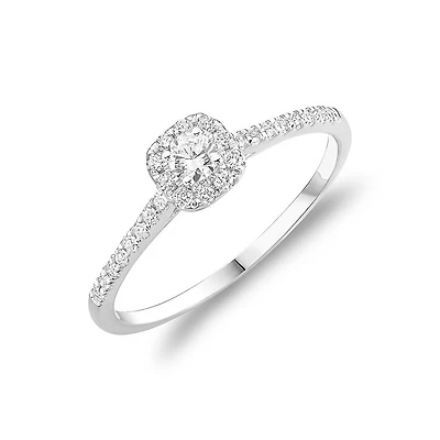 Bague pour femme avec diamants 0.20 points en Or blanc 10K. Color: blanc | Doucet Latendresse