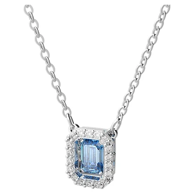 Swarovski Millenia blue octagon pendant, rhodium plating. Color: white | Doucet Latendresse