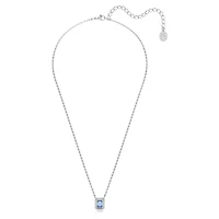 Collier Una en Métal Rhodié avec Cristaux Swarovski Bleu - 38 - 43 cm. Color: blanc | Doucet Latendresse
