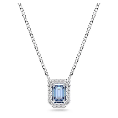 Collier Una en Métal Rhodié avec Cristaux Swarovski Bleu - 38 - 43 cm. Color: blanc | Doucet Latendresse