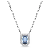 Collier Una en Métal Rhodié avec Cristaux Swarovski Bleu - 38 - 43 cm. Color: blanc | Doucet Latendresse
