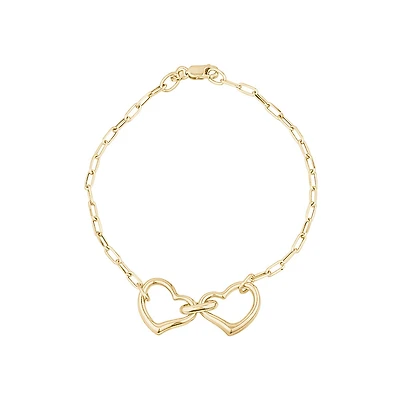 Bracelet with heart in 10K yellow Gold. Color: yellow | Doucet Latendresse