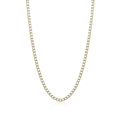 Chaîne gourmette 20'' en Or jaune et blanc 10K. Color: 2 tons | Doucet Latendresse