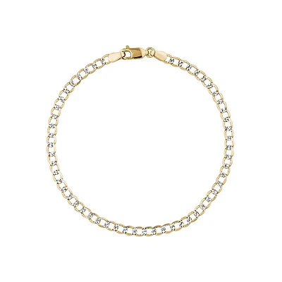 Curb bracelet in 10K yellow and white Gold 7.5''. Color: 2 tone | Doucet Latendresse