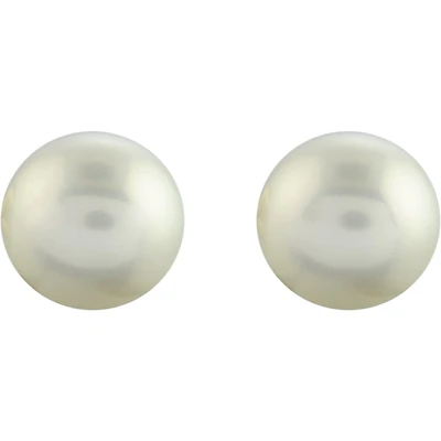 9mm pearls earrings in 10K white Gold. Color: white | Doucet Latendresse