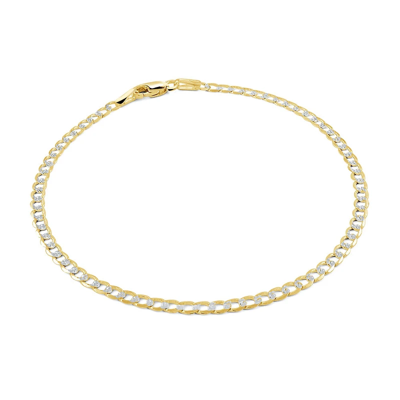 Bracelet gourmette de 2.5mm en Or Deux-Tons 10k - 7.5