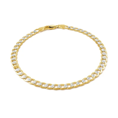 Curb bracelet for men 8.5'' - Yellow and white Gold 10K. Color: yellow | Doucet Latendresse