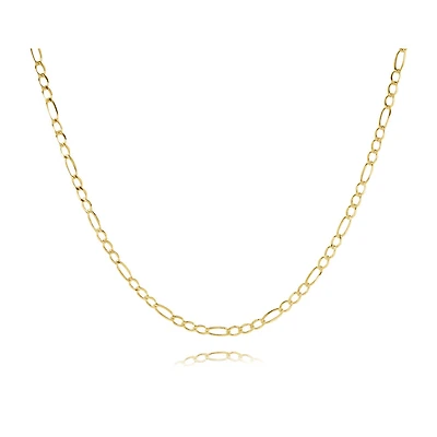 Figaro chain for women 18'' in 10K yellow Gold. Color: yellow | Doucet Latendresse