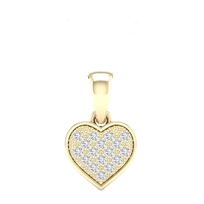 Pendentif en coeur pour femme en Or jaune 10K et diamants. Color: jaune | Doucet Latendresse