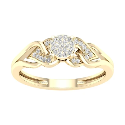 Ring for women in 10K yellow gold and diamonds 10 points. Color: yellow | Doucet Latendresse