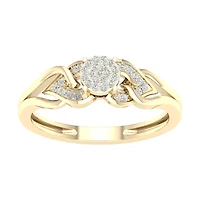 Bague en 10k avec Diamants Cluster - 0.12ct. Color: jaune | Doucet Latendresse