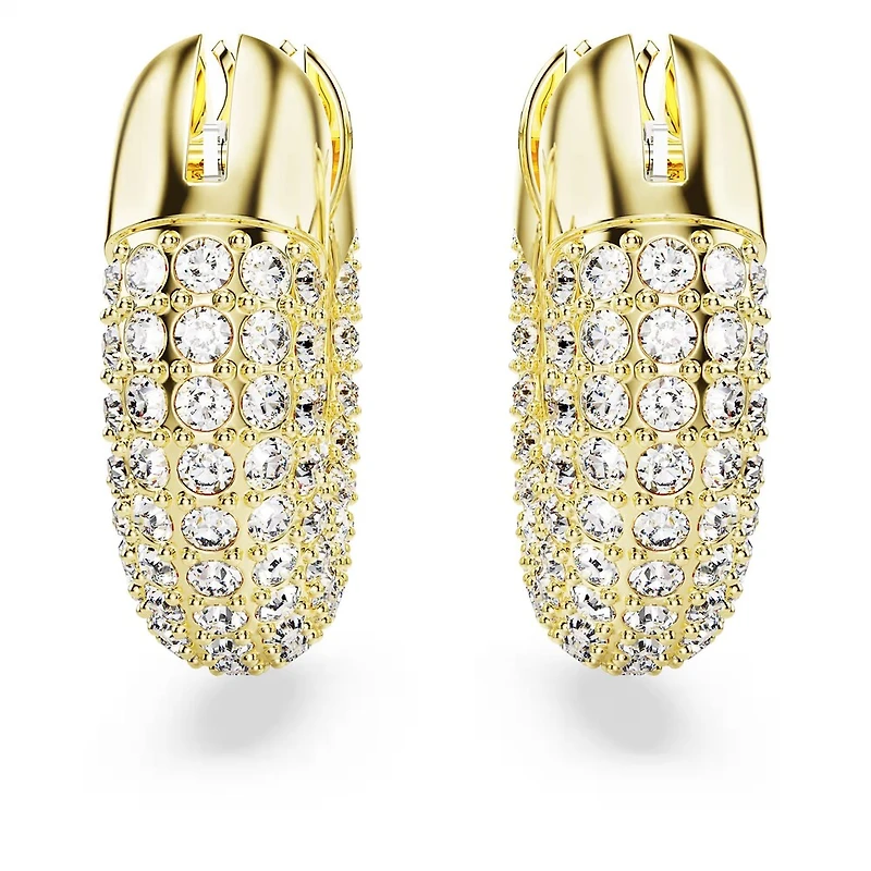 Boucle d'Oreilles Dextera en Métal Plaqué Or avec Cristaux Swarovski