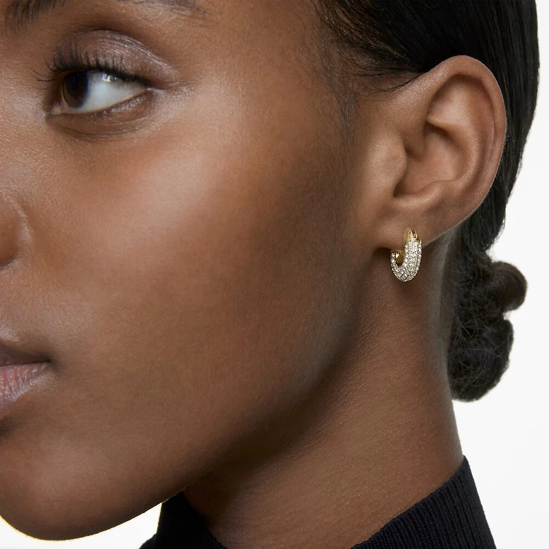 Boucle d'Oreilles Dextera en Métal Plaqué Or avec Cristaux Swarovski