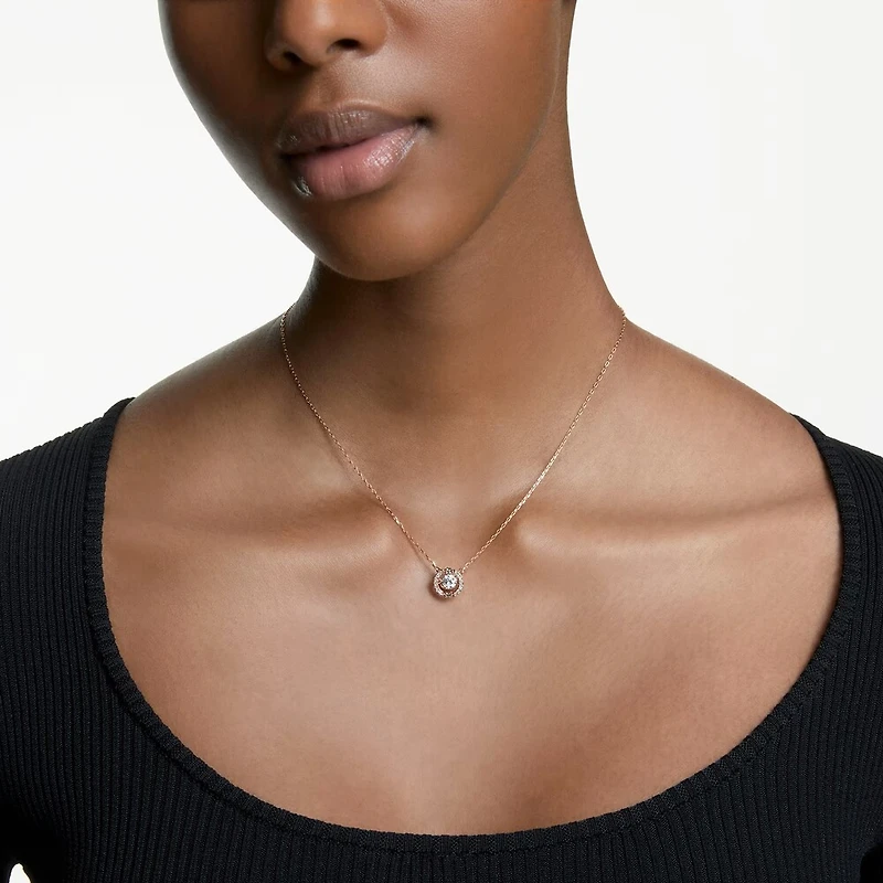 Collier Una en Métal Plaqué Or Rose avec Cristaux Swarovski - 15
