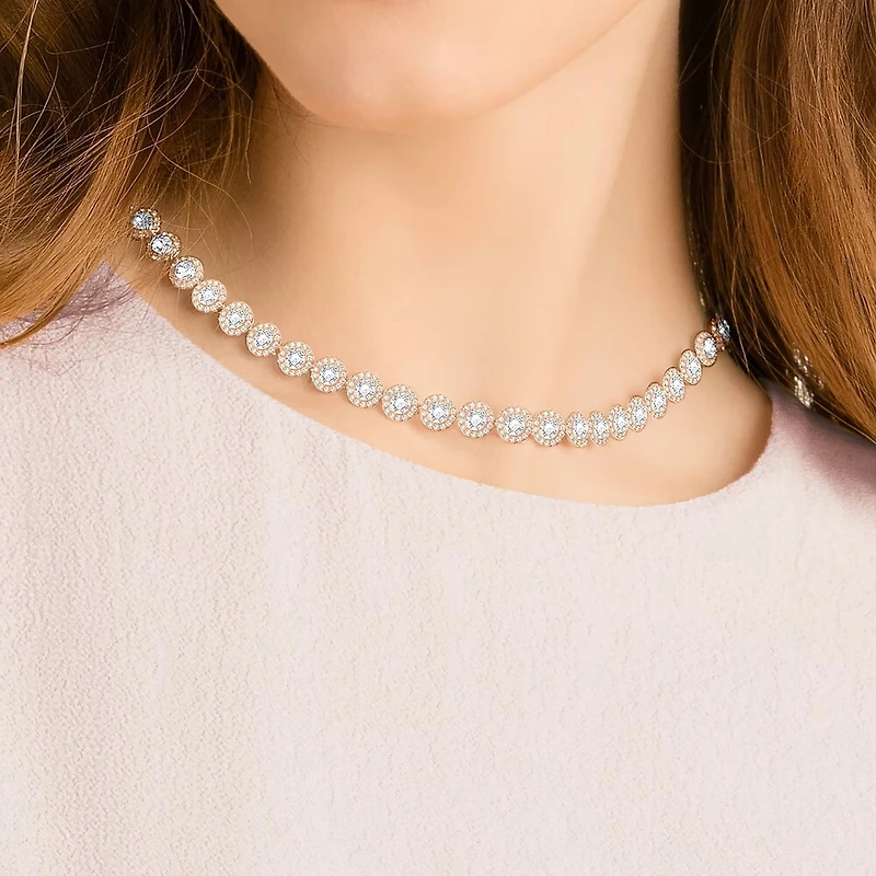 Collier Una Angelic en Métal Plaqué Or Rose avec Cristaux Swarovski - 15