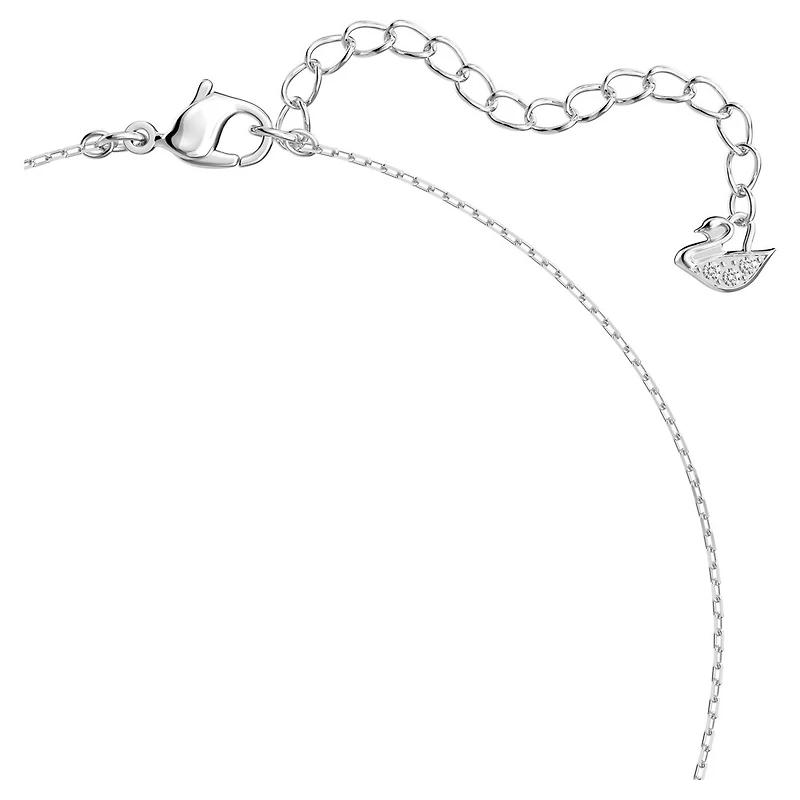 Collier Stilla Attract en Métal Rhodié avec Cristaux Swarovski - 38cm - 43cm. Color: blanc | Doucet Latendresse