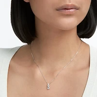 Collier Stilla Attract en Métal Rhodié avec Cristaux Swarovski - 38cm - 43cm. Color: blanc | Doucet Latendresse