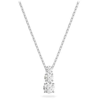 Stilla Attract Necklace in Rhodium-Plated Metal with Swarovski Crystals - 43cm. Color: white | Doucet Latendresse