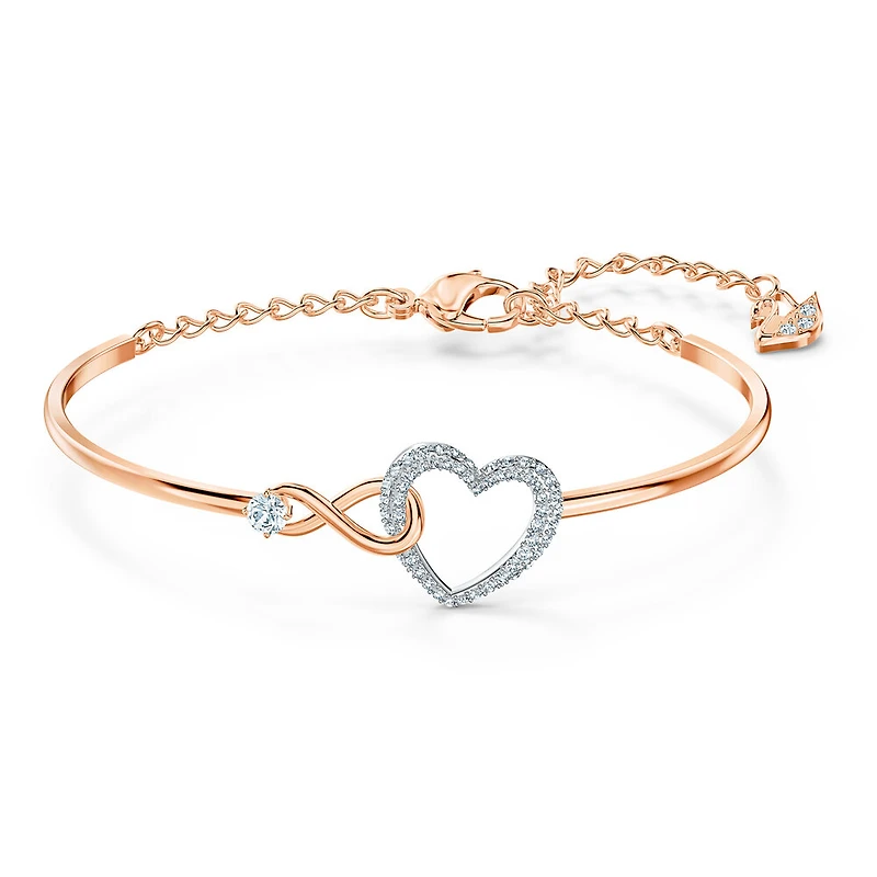 Bracelet Swarovski '' Infinity '' - Blanc, Finition mix de métaux. Color: 2 tons | Doucet Latendresse