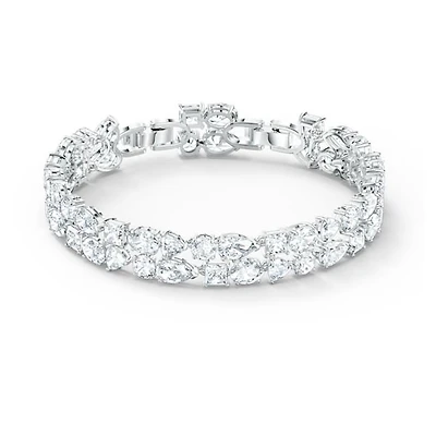 Swarovski tennis deluxe bracelet - White, Rhodium plated. Color: white | Doucet Latendresse