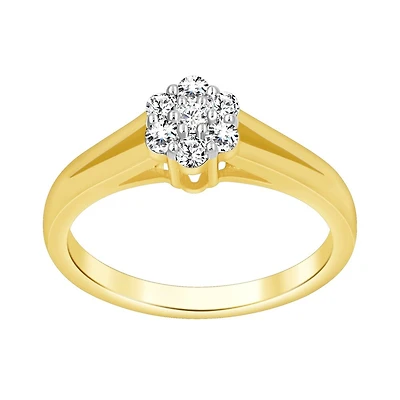 Ring for woman - 10K yellow gold and 25 pts diamonds. Color: yellow | Doucet Latendresse