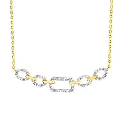 Necklace for women with patterns - 10K yellow gold and 15 pts diamonds. Color: yellow | Doucet Latendresse