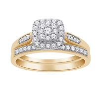 10K Gold Wedding Band Set with Diamonds