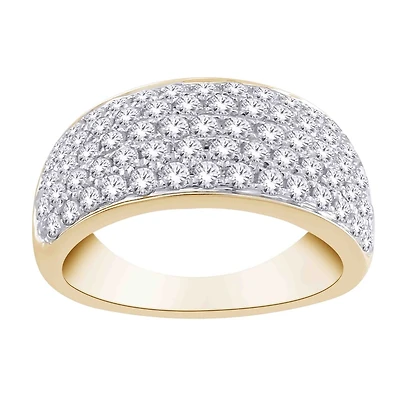 Bague bombée 10K avec diamants. Color: yellow | Doucet Latendresse