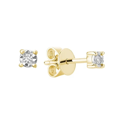 Stud earrings in 10K yellow Gold & Diamonds 5pts.. Color: yellow | Doucet Latendresse