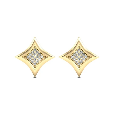 Boucles d'oreilles étoile pour femme - Or jaune 10K et diamants. Color: jaune | Doucet Latendresse
