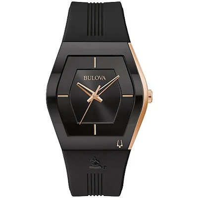 Bulova Montre à quartz pour homme avec bracelet en silicone et acier inoxydable Doré | Doucet Latendresse