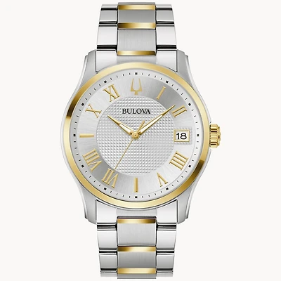Montre homme Bulova boîtier en acier inoxydable doré et argenté | Doucet Latendresse