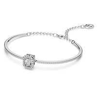Bracelet-jonc Millenia en Métal Rhodié avec Cristaux Swarovski - 16.5 - 20 cm. Color: blanc | Doucet Latendresse