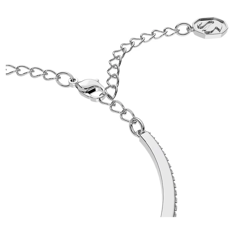 Bracelet-jonc Millenia en Métal Rhodié avec Cristaux Swarovski - 16.5 - 20 cm. Color: blanc | Doucet Latendresse