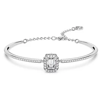 Bracelet-jonc Millenia en Métal Rhodié avec Cristaux Swarovski - 16.5 - 20 cm. Color: blanc | Doucet Latendresse