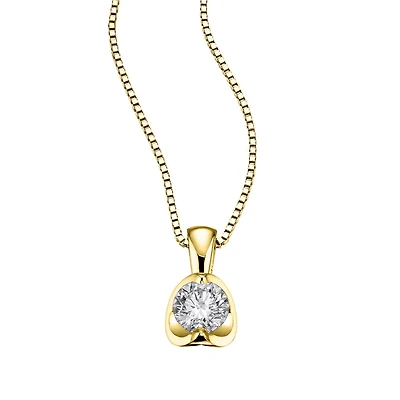 Pendentif Éclat du Nord en or jaune 10K & diamant canadien 3pts - chaine 16'' incluse. Color: jaune | Doucet Latendresse