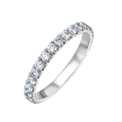 Semi Eternity Carat Lab Grown Diamond Ring in 14k white gold. Color: white | Doucet Latendresse