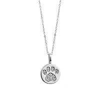 Pendentif patte de chien en argent sterling .925 avec zircone cubique. Color: blanc | Doucet Latendresse