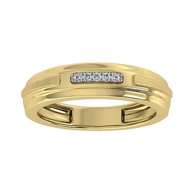 Band for men - 10K yellow Gold & Diamonds 3pts. Color: yellow | Doucet Latendresse