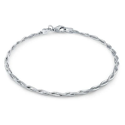 Bracelet torsadé en argent sterling .925. Color: blanc | Doucet Latendresse