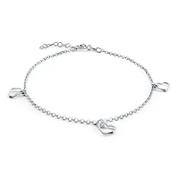 Bracelet en argent sterling .925 avec 3 coeurs. Color: blanc | Doucet Latendresse
