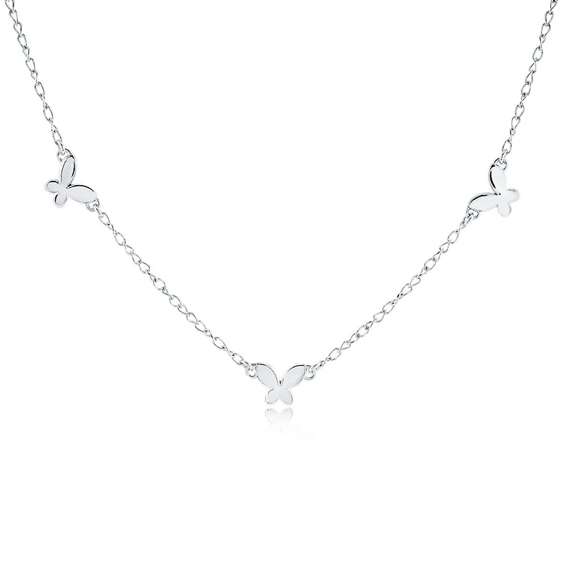 Collier papillon pour femme en argent sterling .925. Color: blanc | Doucet Latendresse