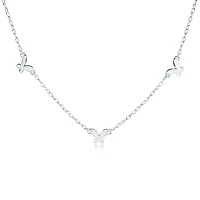 Collier papillon pour femme en argent sterling .925. Color: blanc | Doucet Latendresse