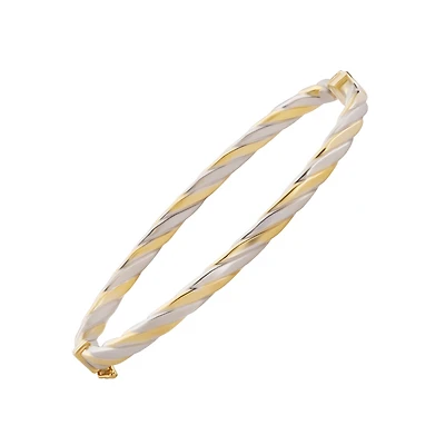 Bracelet Rigide Torsadé en Or 10K 2 Tons. Color: 2 tons | Doucet Latendresse