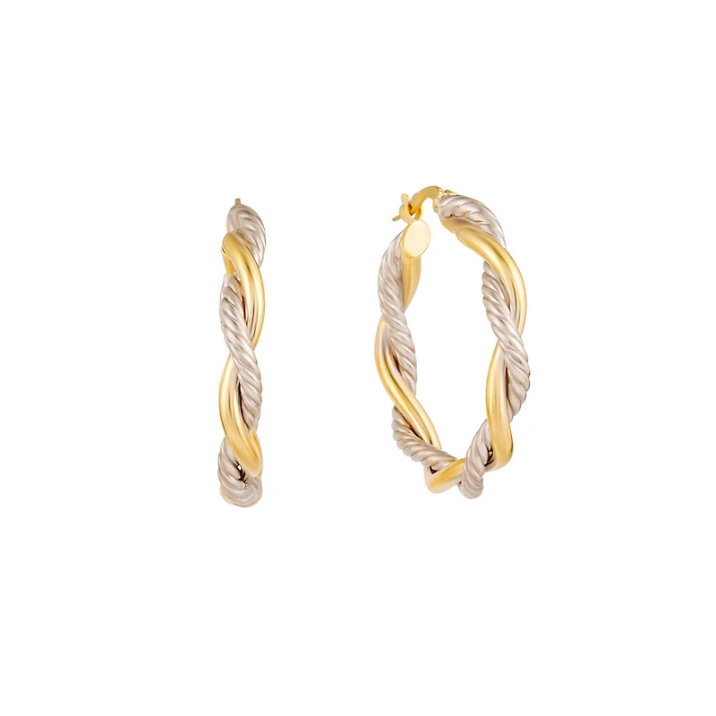 Boucles d'oreilles anneaux torsadées pour femme