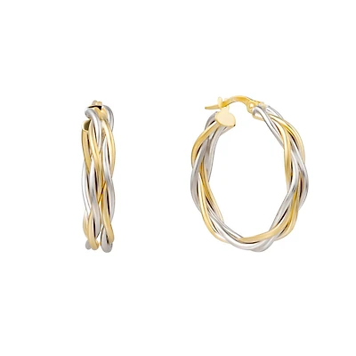Boucles d'oreilles anneaux torsadées pour femme