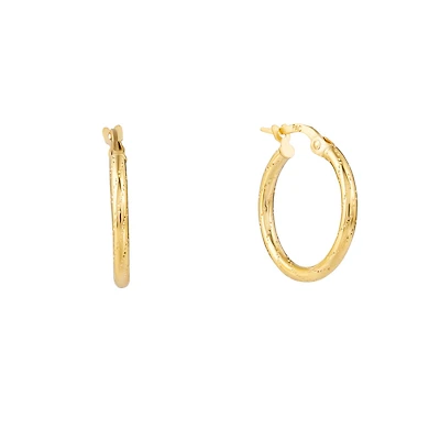 Boucles d'oreilles anneaux en Or jaune 10K