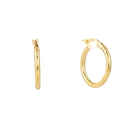 Boucles d'oreilles anneaux en Or jaune 10K