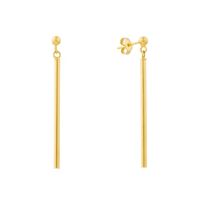 10k yellow gold dangling earrings. Color: yellow | Doucet Latendresse