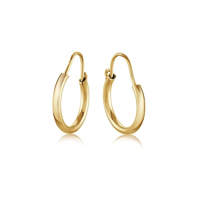 Boucles d'oreilles anneaux pour enfants - Or jaune 10K. Color: jaune | Doucet Latendresse